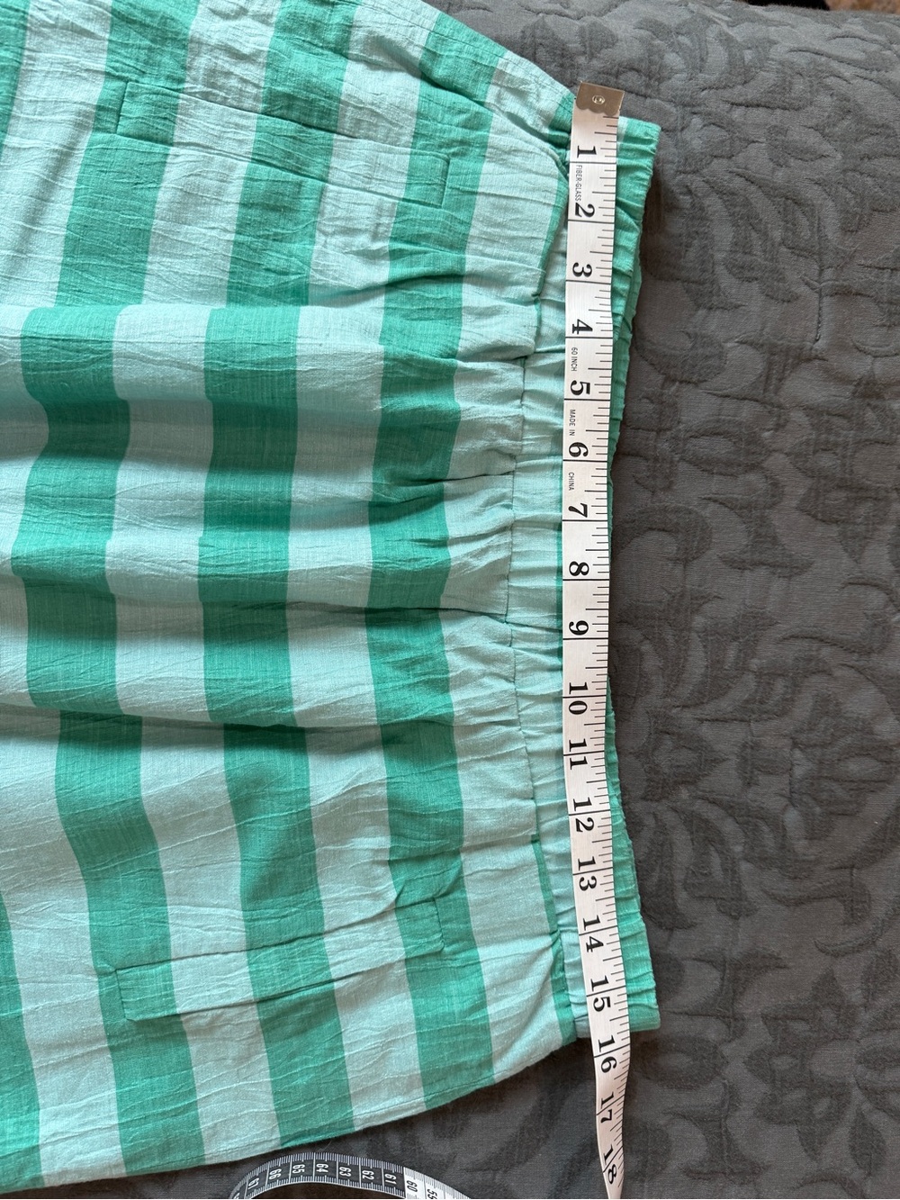 LOFT Mint and Kelly Green Striped A-Line Skirt - Picture 3 of 7